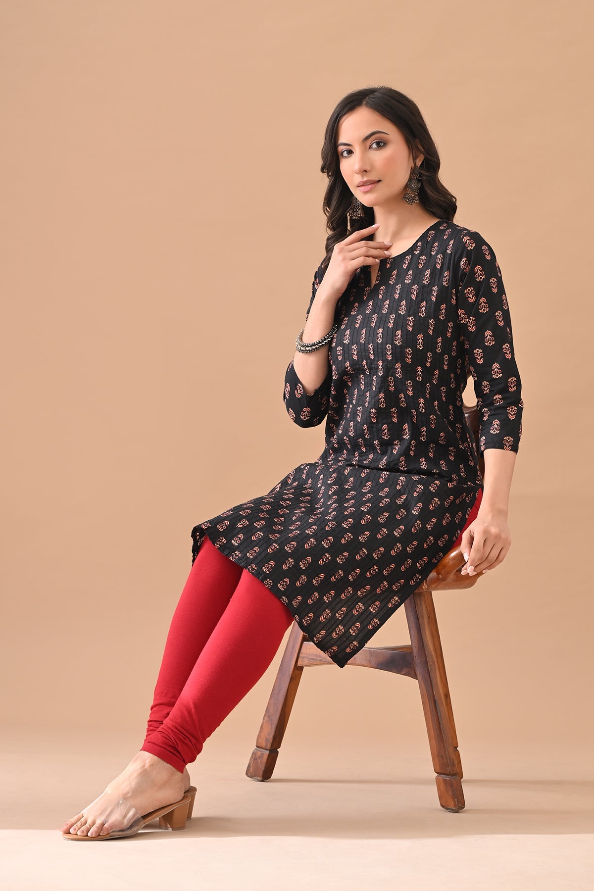 Black Printed Kurta