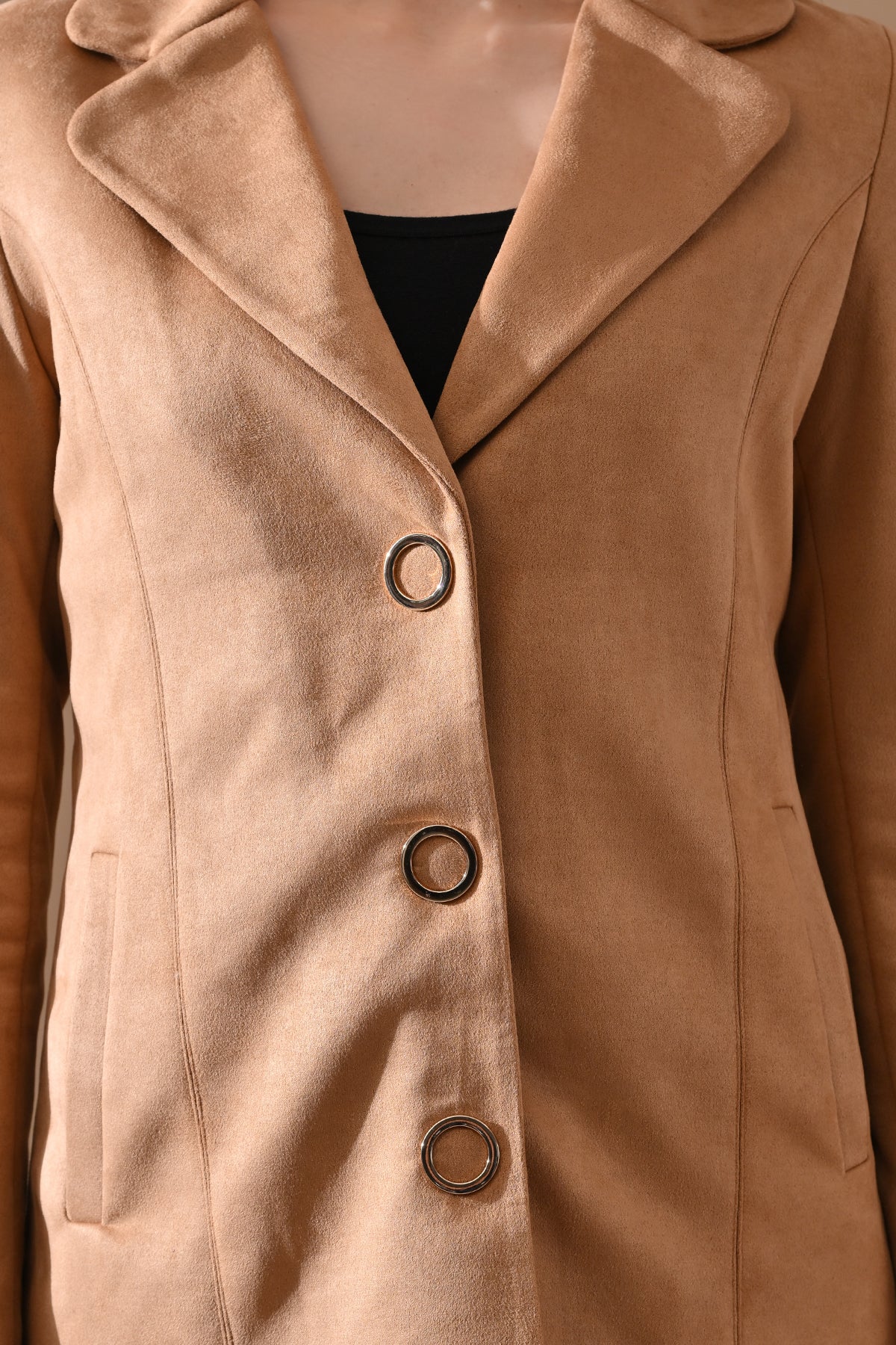 Winter Camel Classic Notch Collar Neck Overcoat