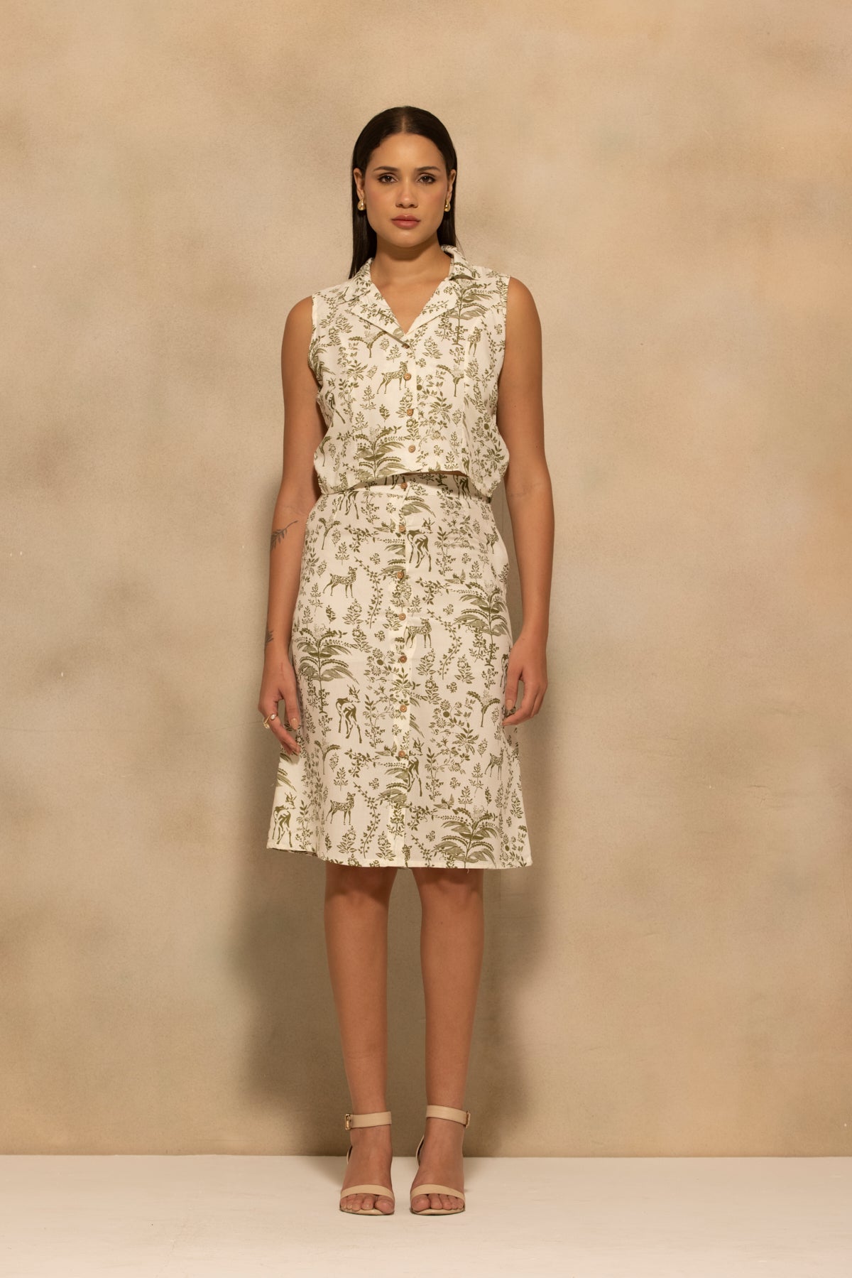 Cream Printed Co-Ord Set