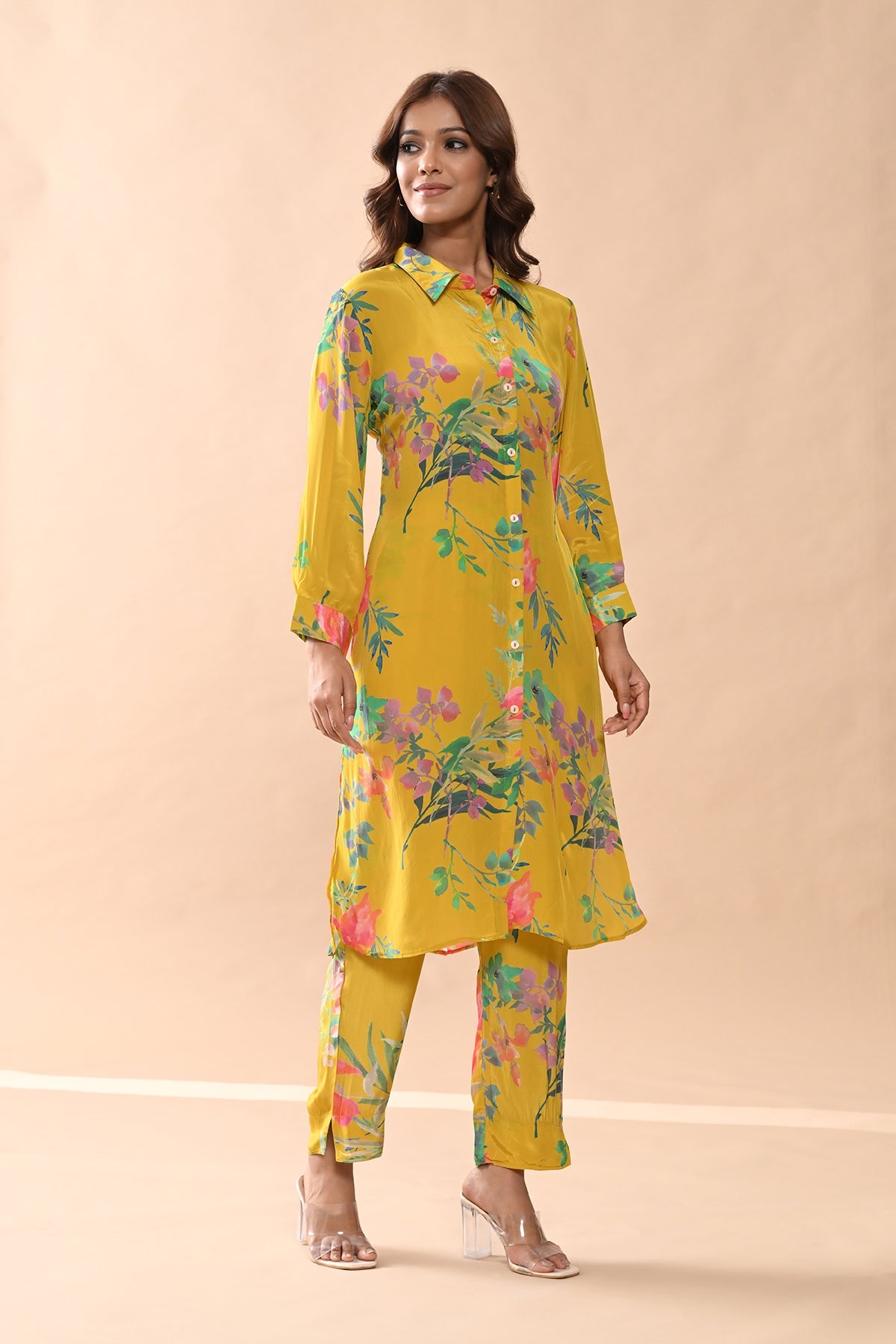 Yellow Printed Kurta Set