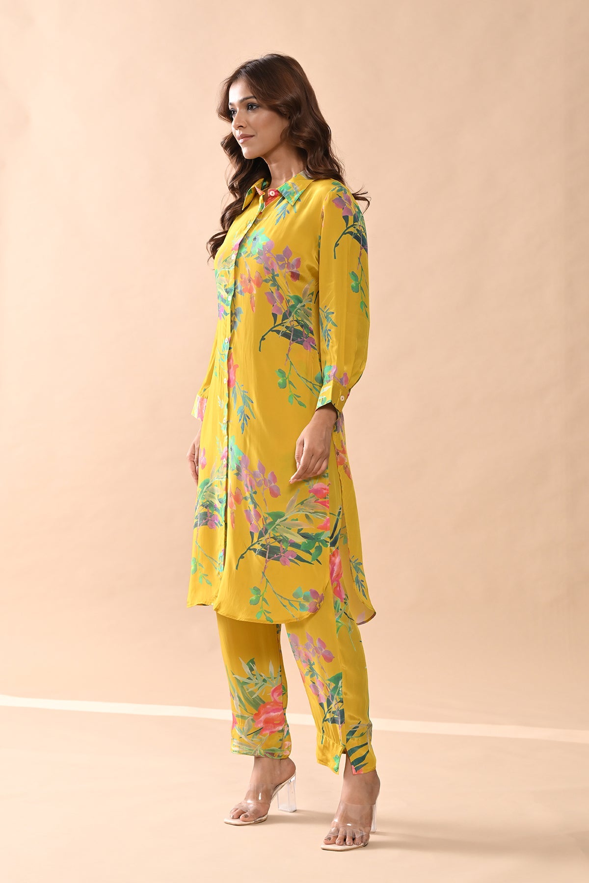 Yellow Printed Kurta Set