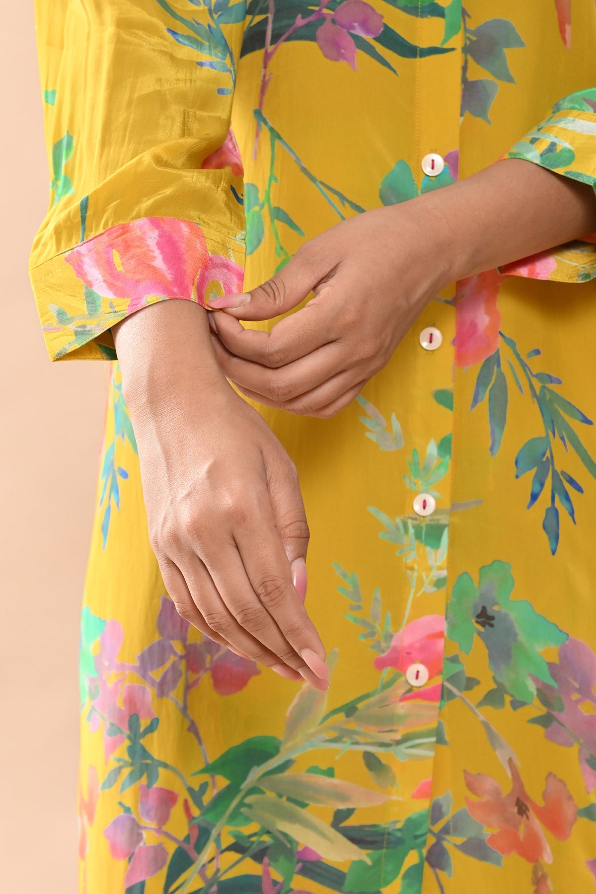 Yellow Printed Kurta Set