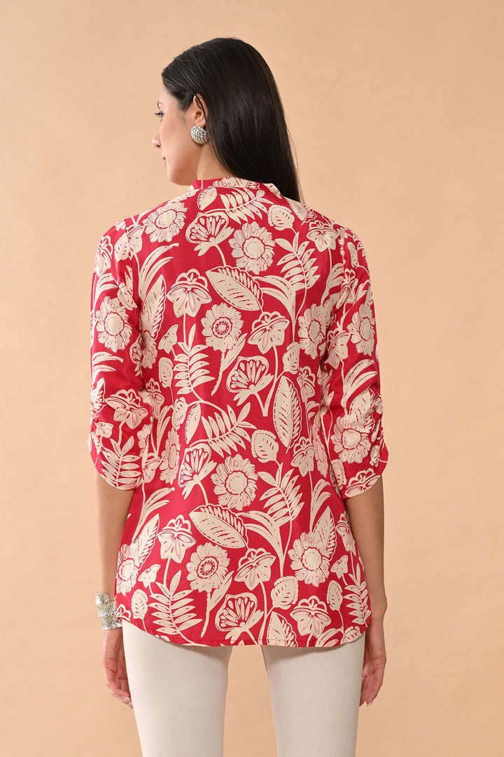 Pink Printed Straight Top