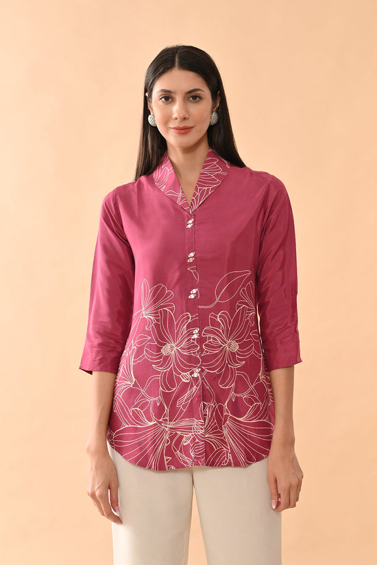 Pink Printed straight Top
