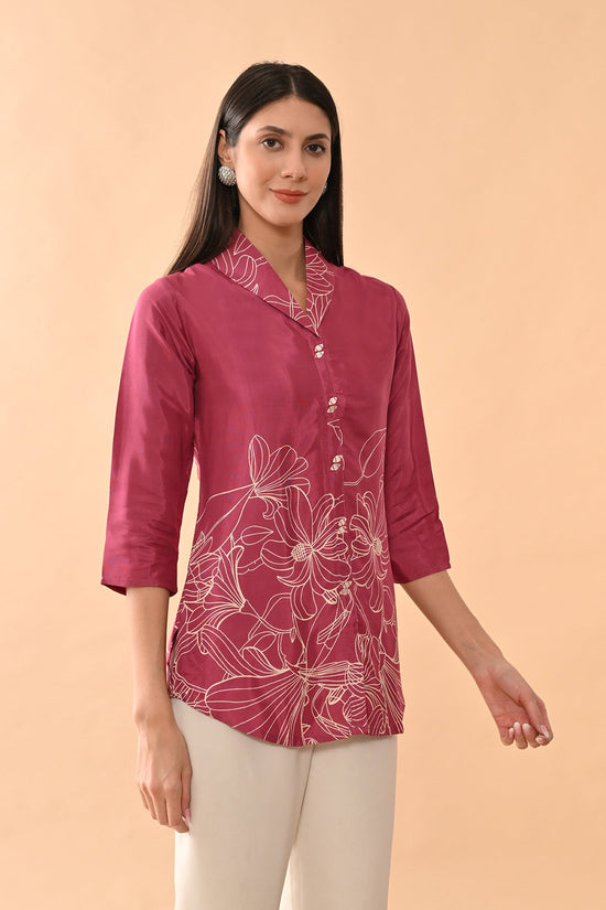 Pink Printed straight Top