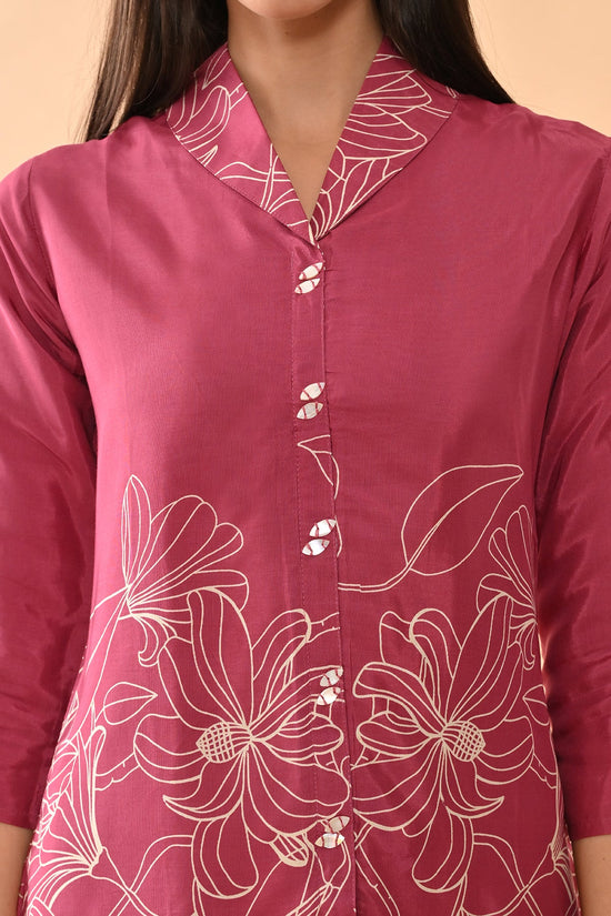 Pink Printed straight Top