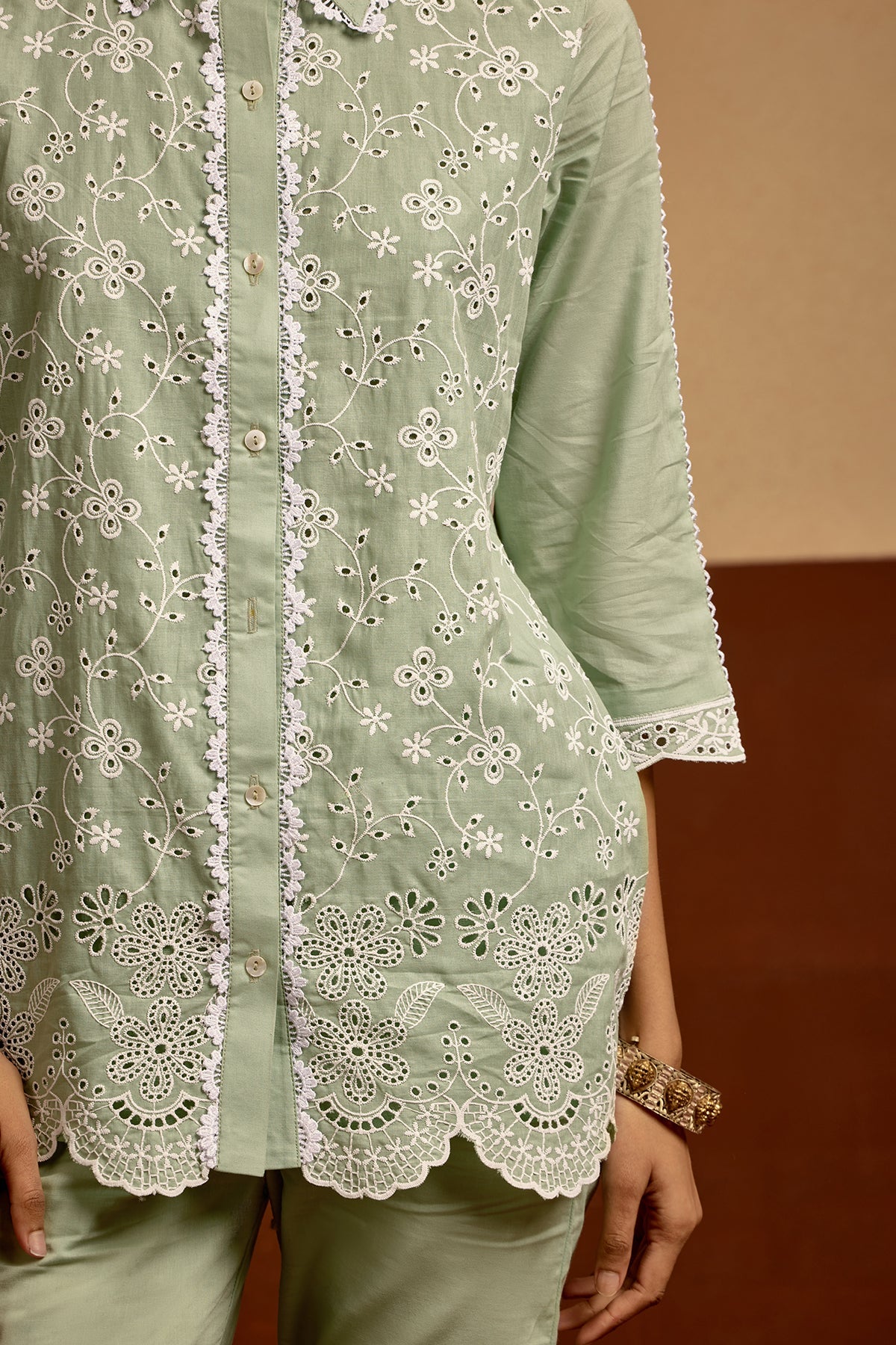 Green Embroidered Co-ord Set
