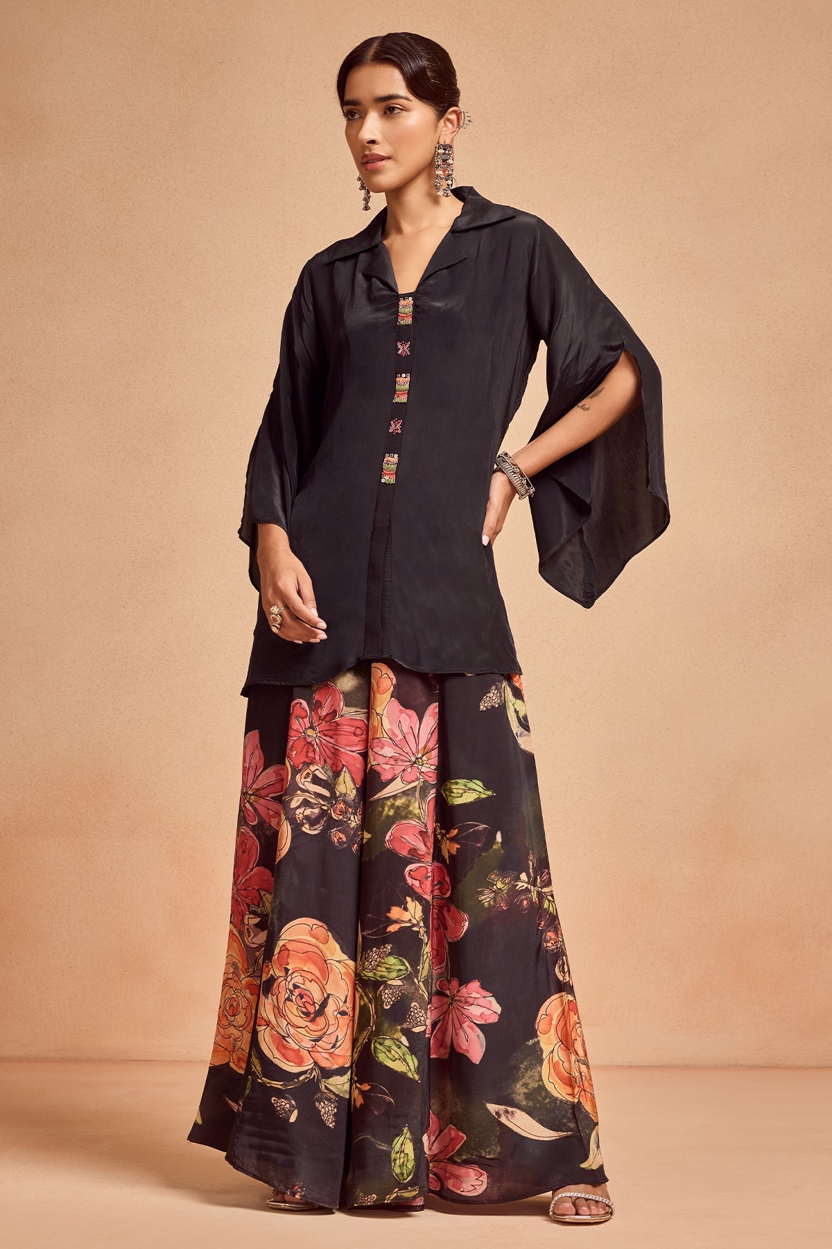 Black Printed Co-Ord Set