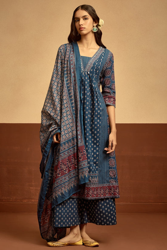 Blue Printed Kurta Set