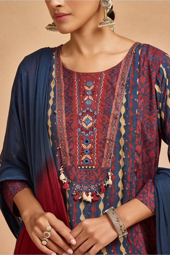 Blue Printed Kurta Set