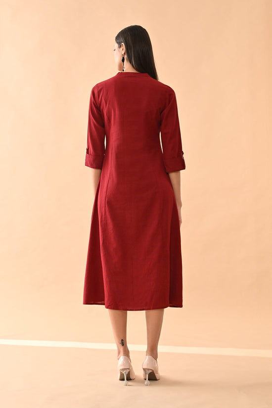 Maroon Solid Dress