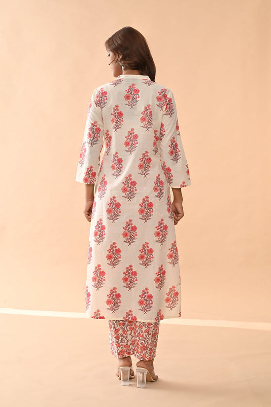 Cream Printed Kurta Set