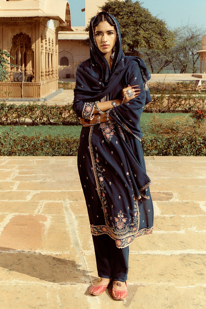 Peacock Blue Straight Kurta Set