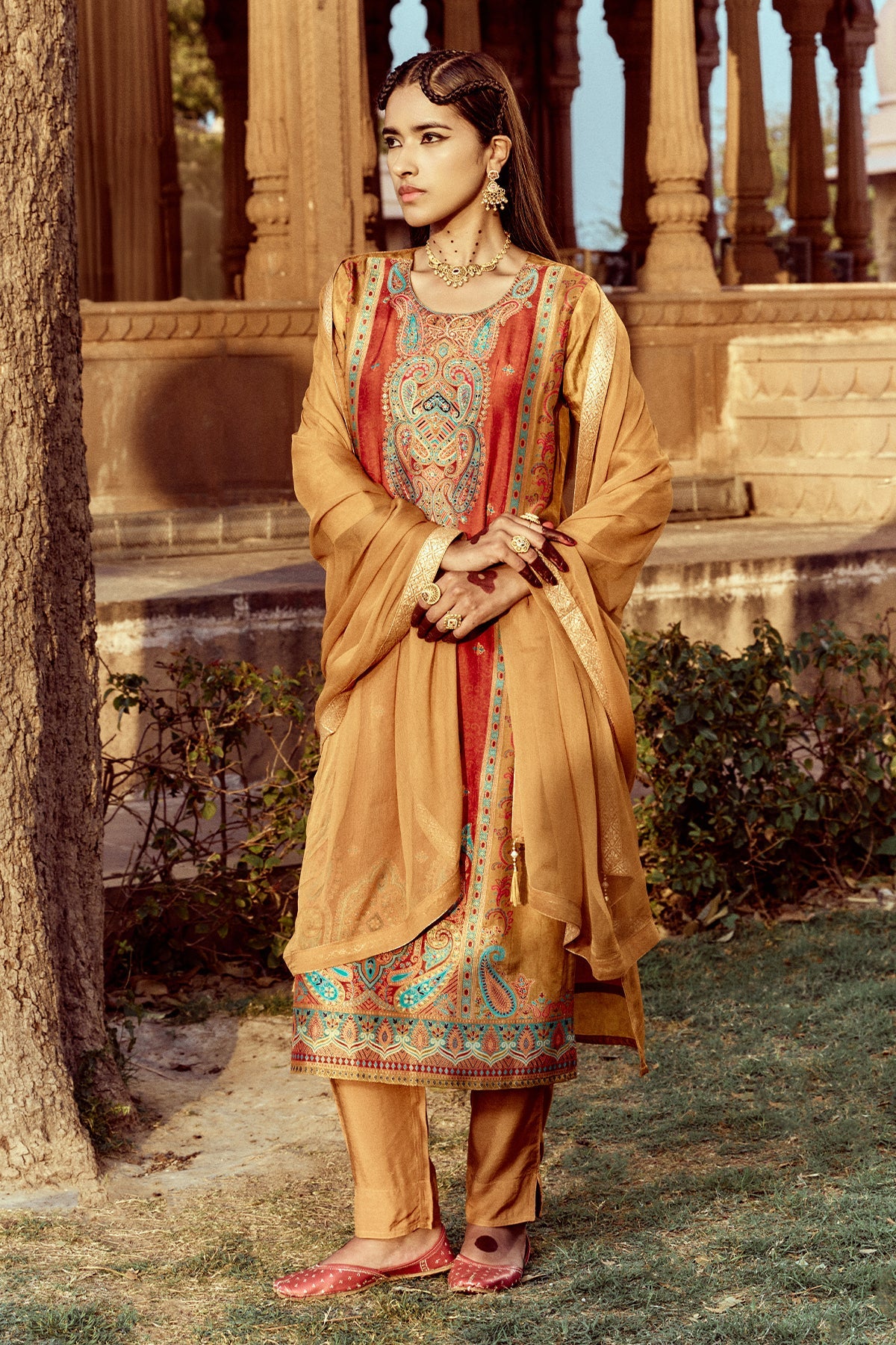 Multi Printed Kurta 3 Pcs Set