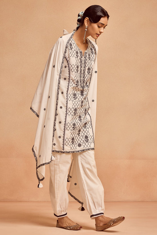 White Embroidered Kurta Set