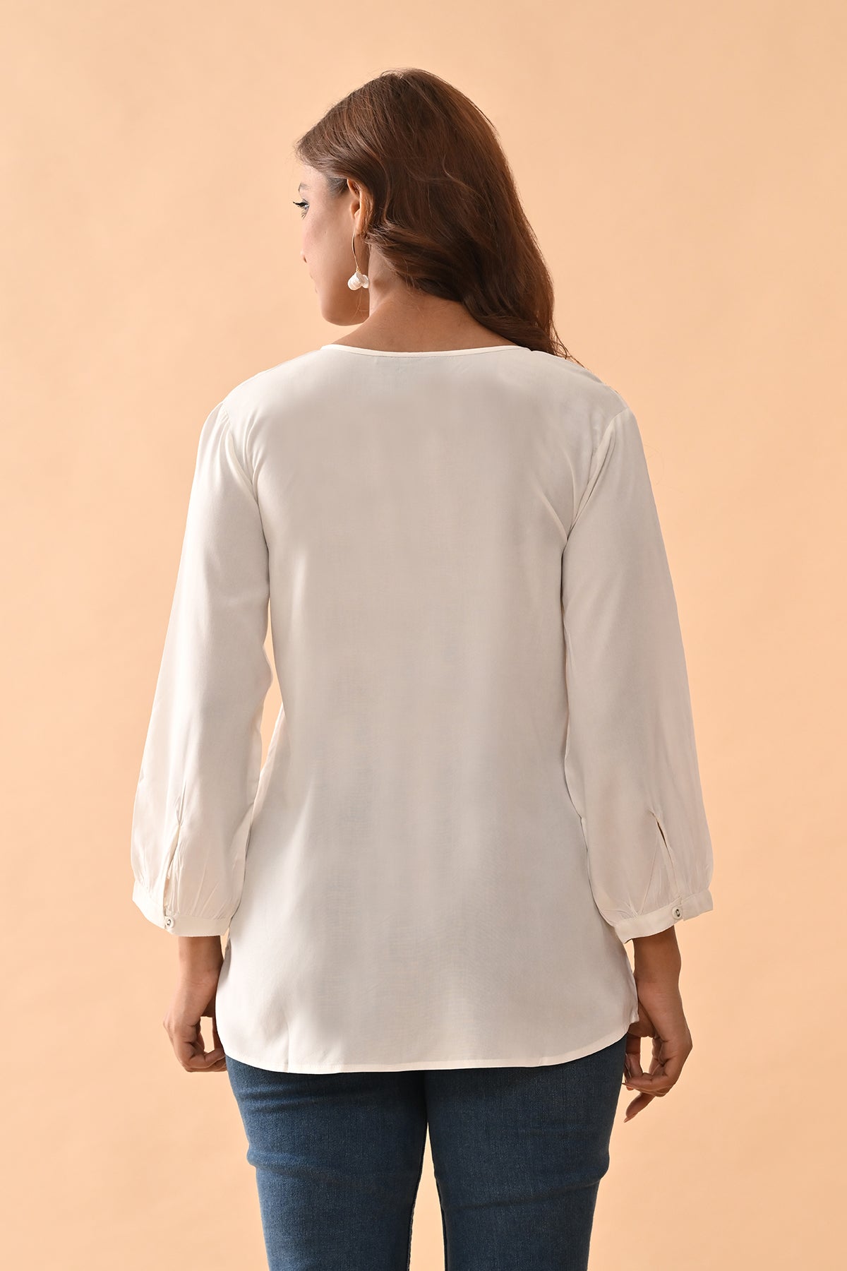 Cream Embroidered Top