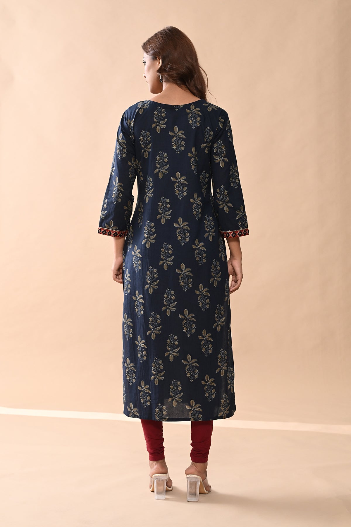 Blue Printed Straight Kurta