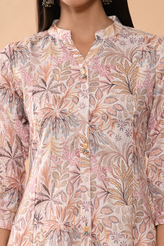Cream Printed Kurta Set