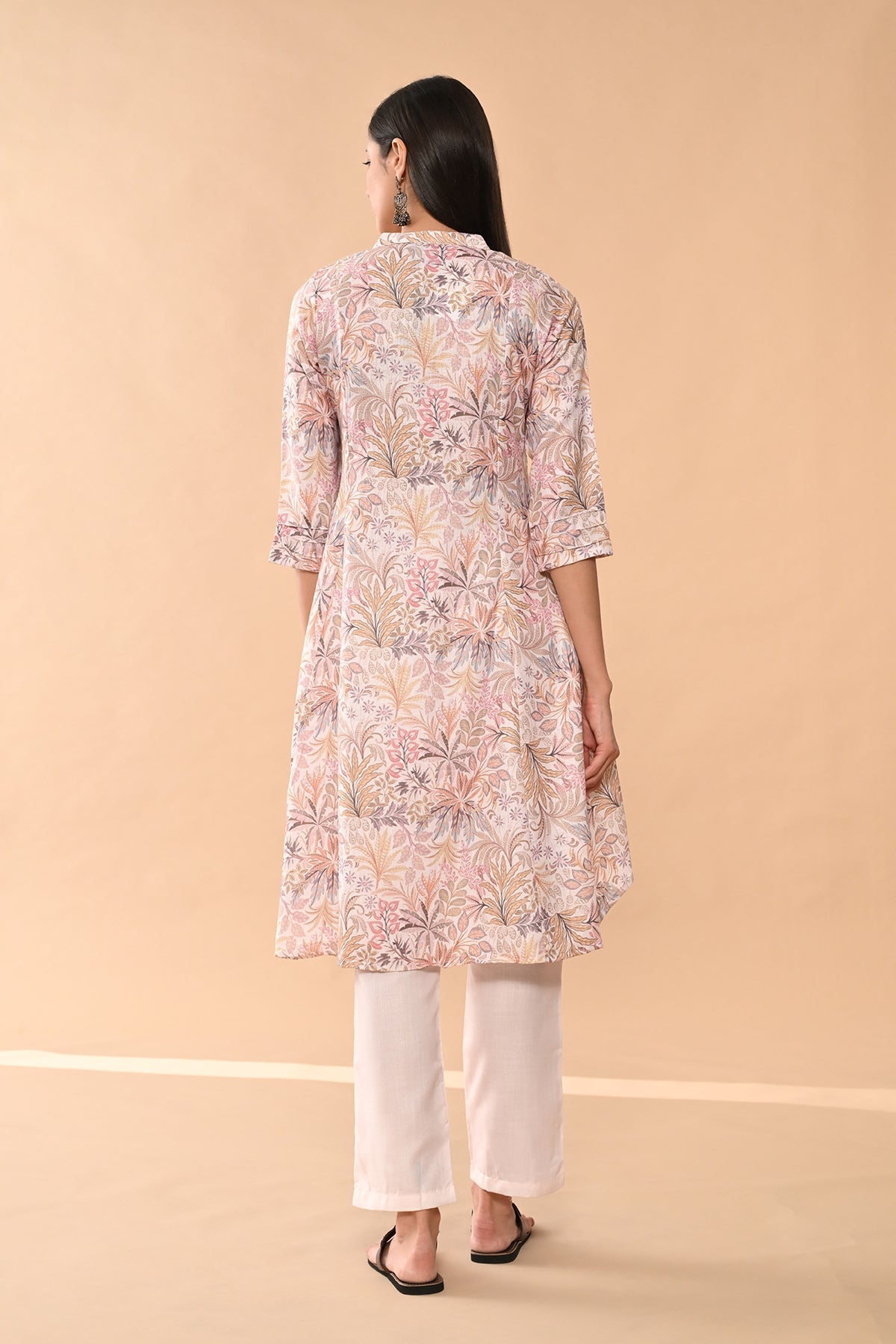 Cream Printed Kurta Set