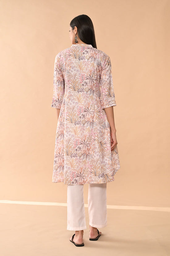 Cream Printed Kurta Set