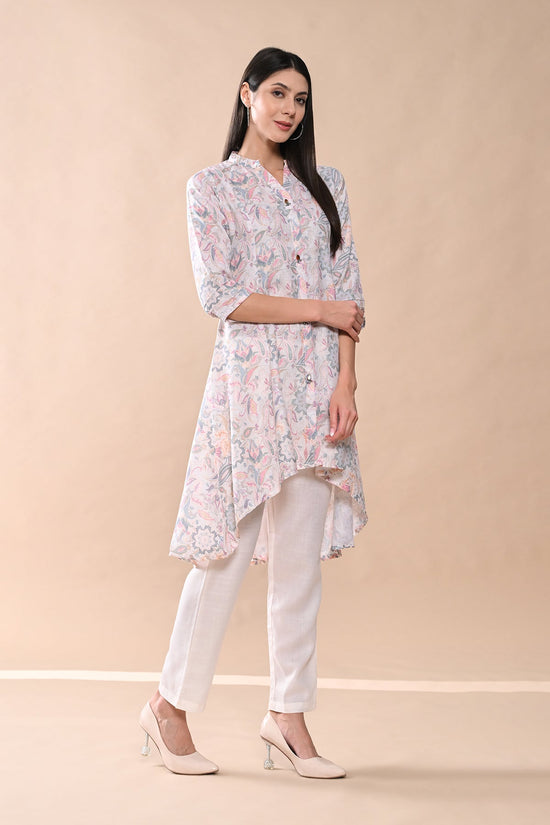Cream Printed Kurta Set