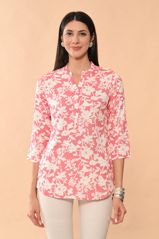 Pink Printed Straight Top