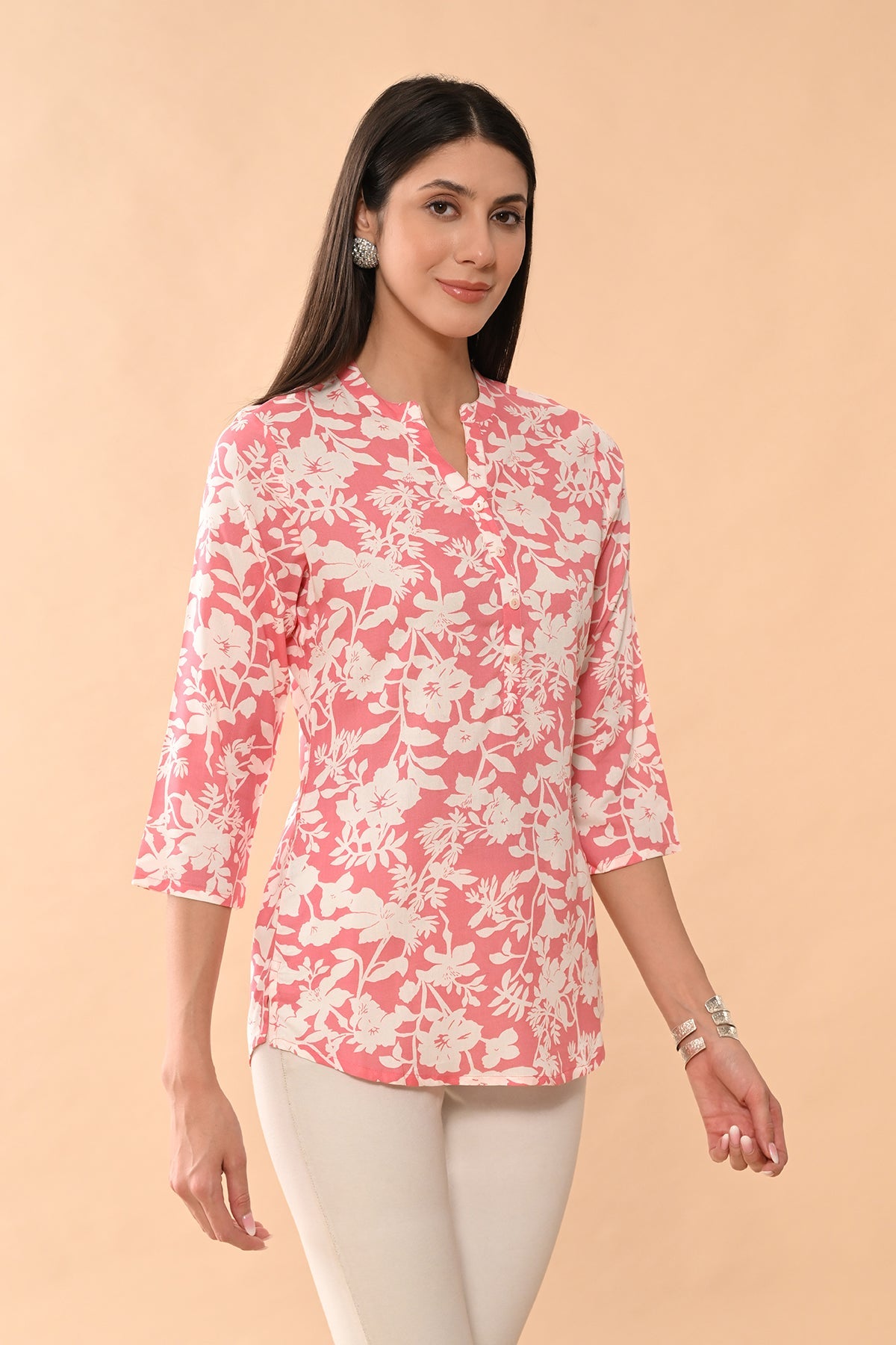 Pink Printed Straight Top