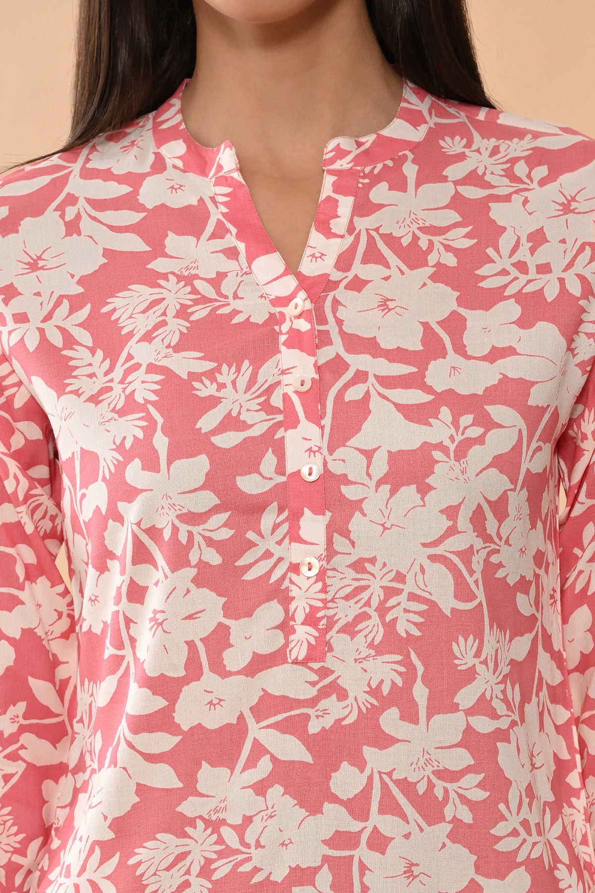 Pink Printed Straight Top