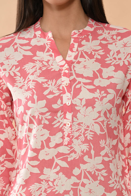 Pink Printed Straight Top