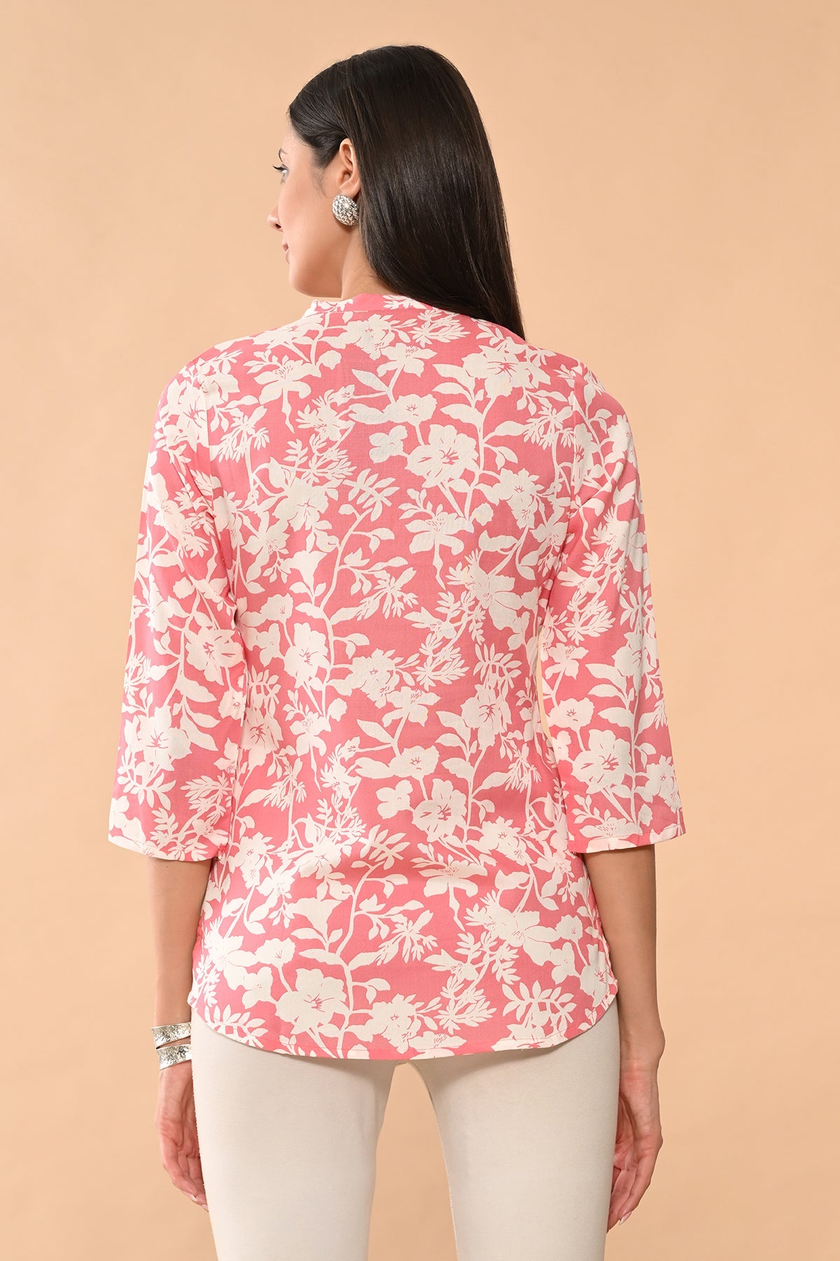 Pink Printed Straight Top