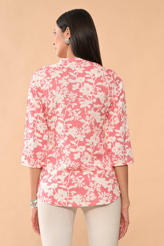 Pink Printed Straight Top