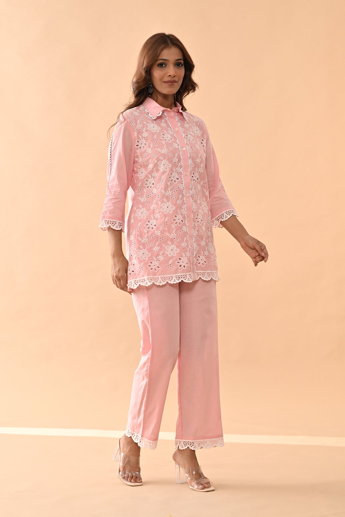 Pink Embroidered Co-Ord Set