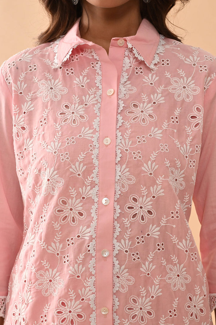 Pink Embroidered Co-Ord Set