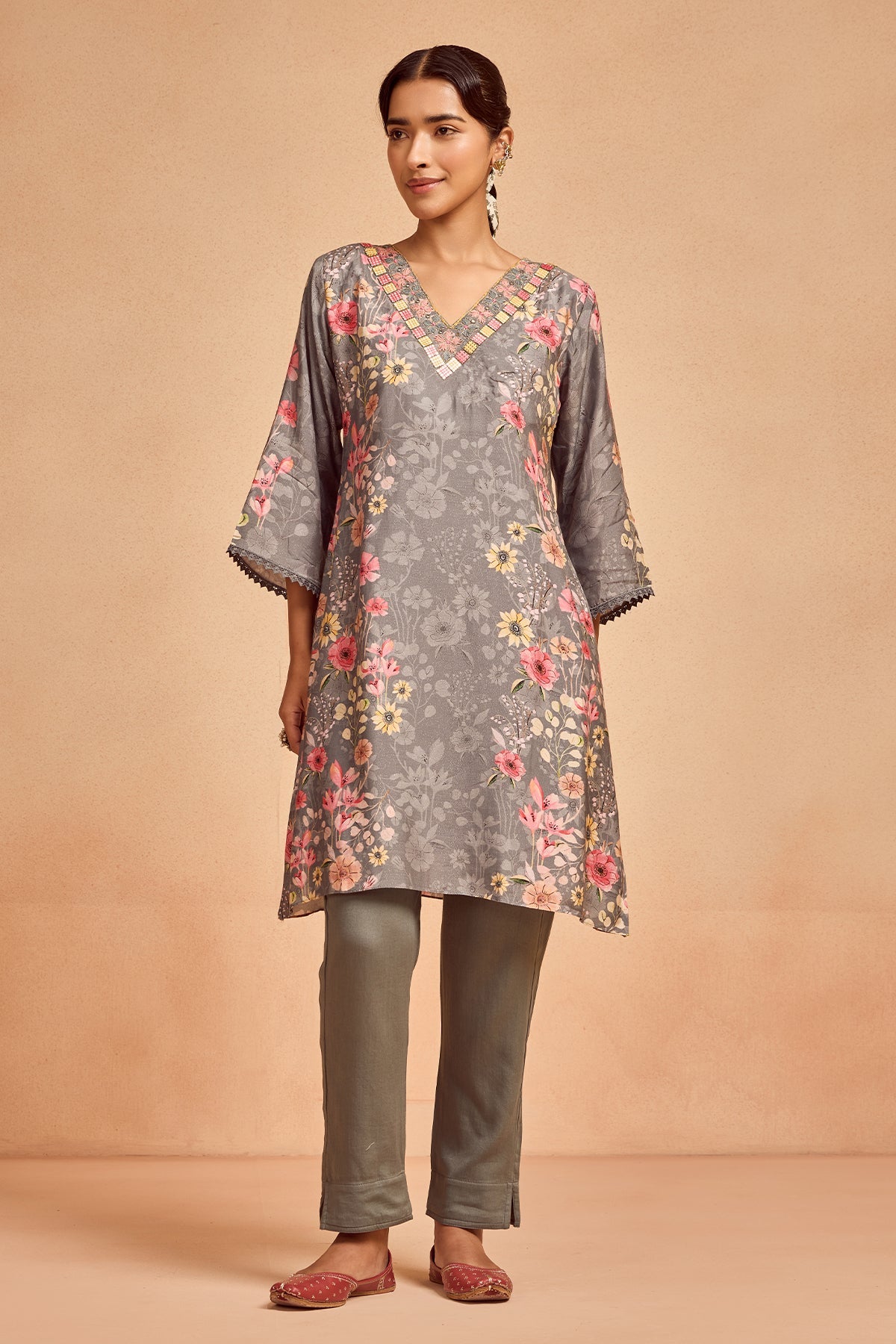 Grey Printed Co-Ord Set