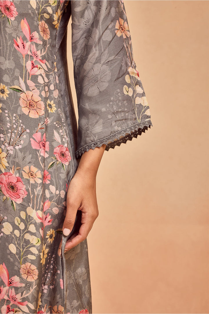 Grey Printed Co-Ord Set