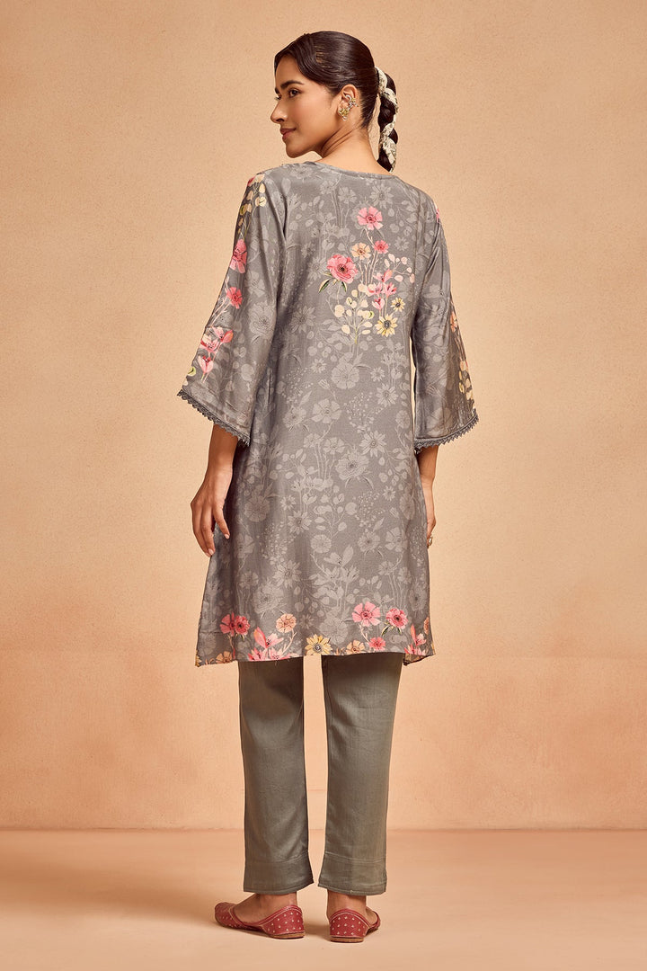 Grey Printed Co-Ord Set