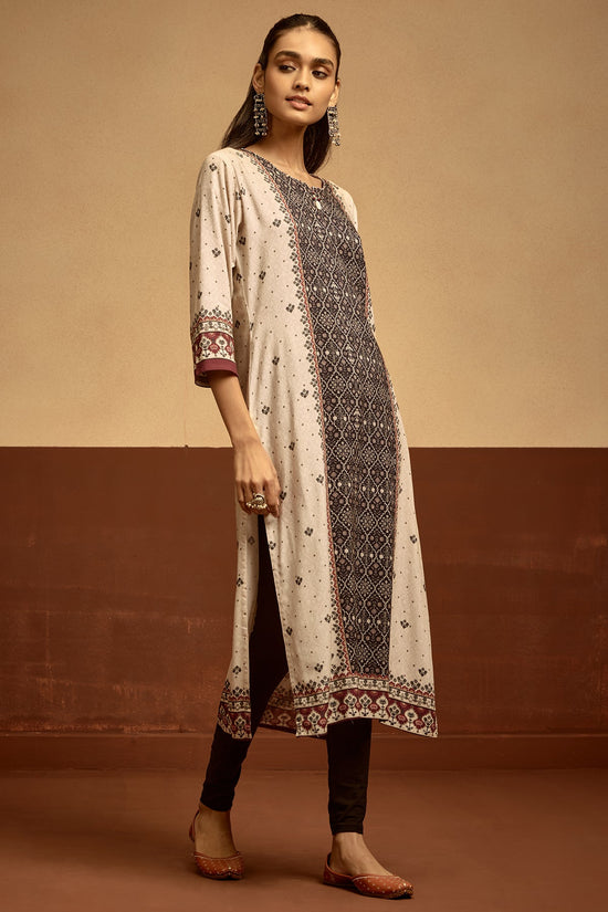 Cream Printed Kurta