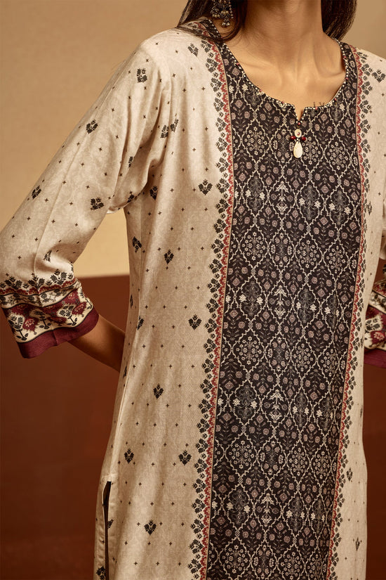 Cream Printed Kurta