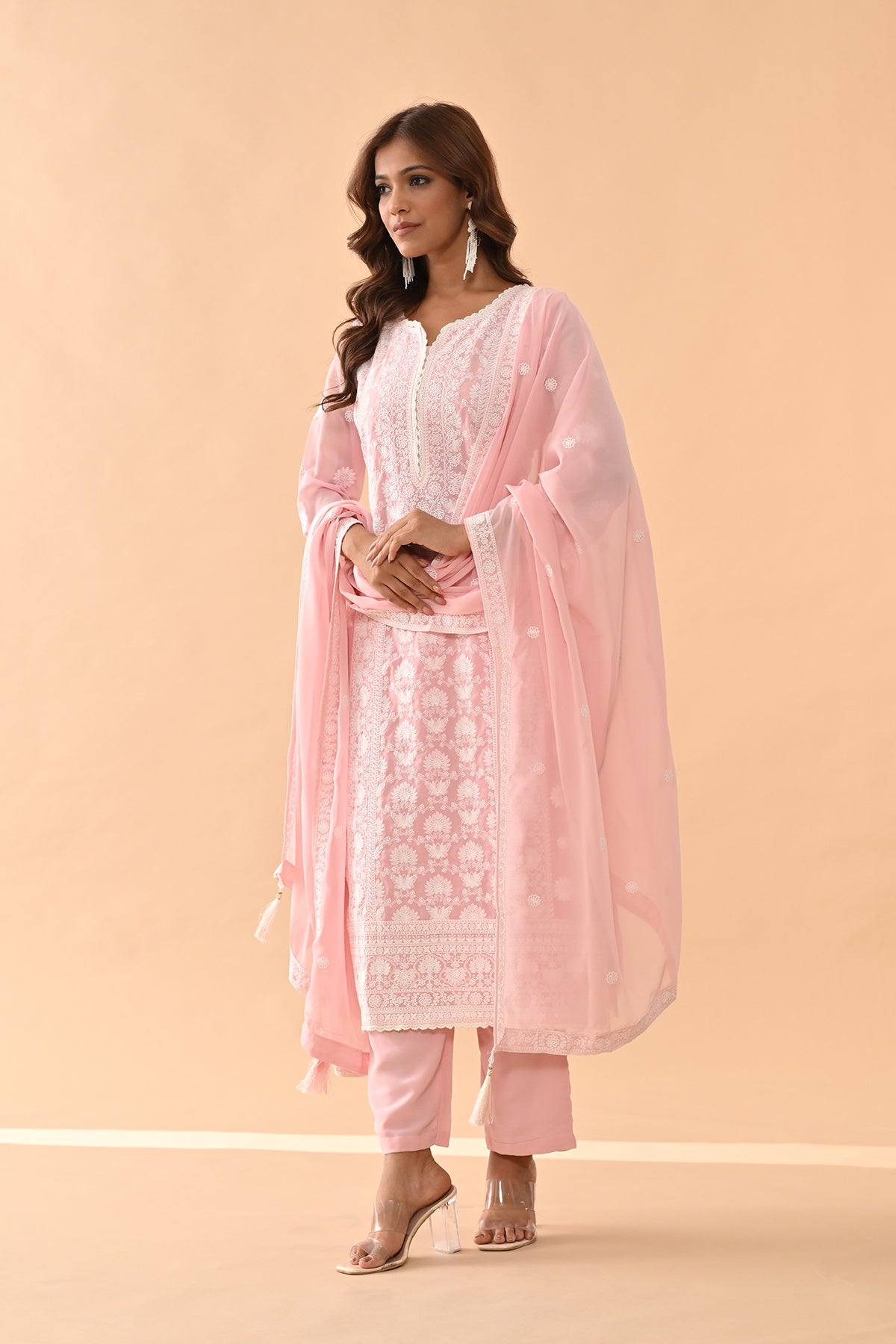 Pink Embroidered Kurta Set