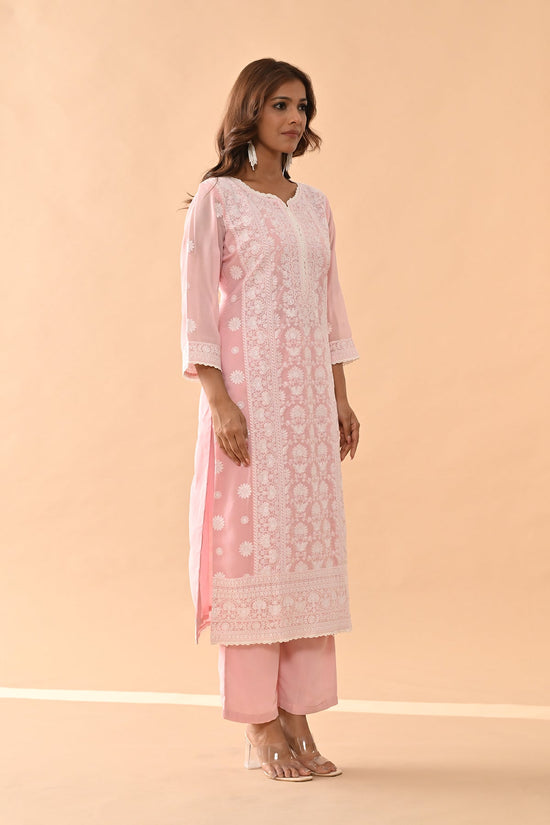 Pink Embroidered Kurta Set