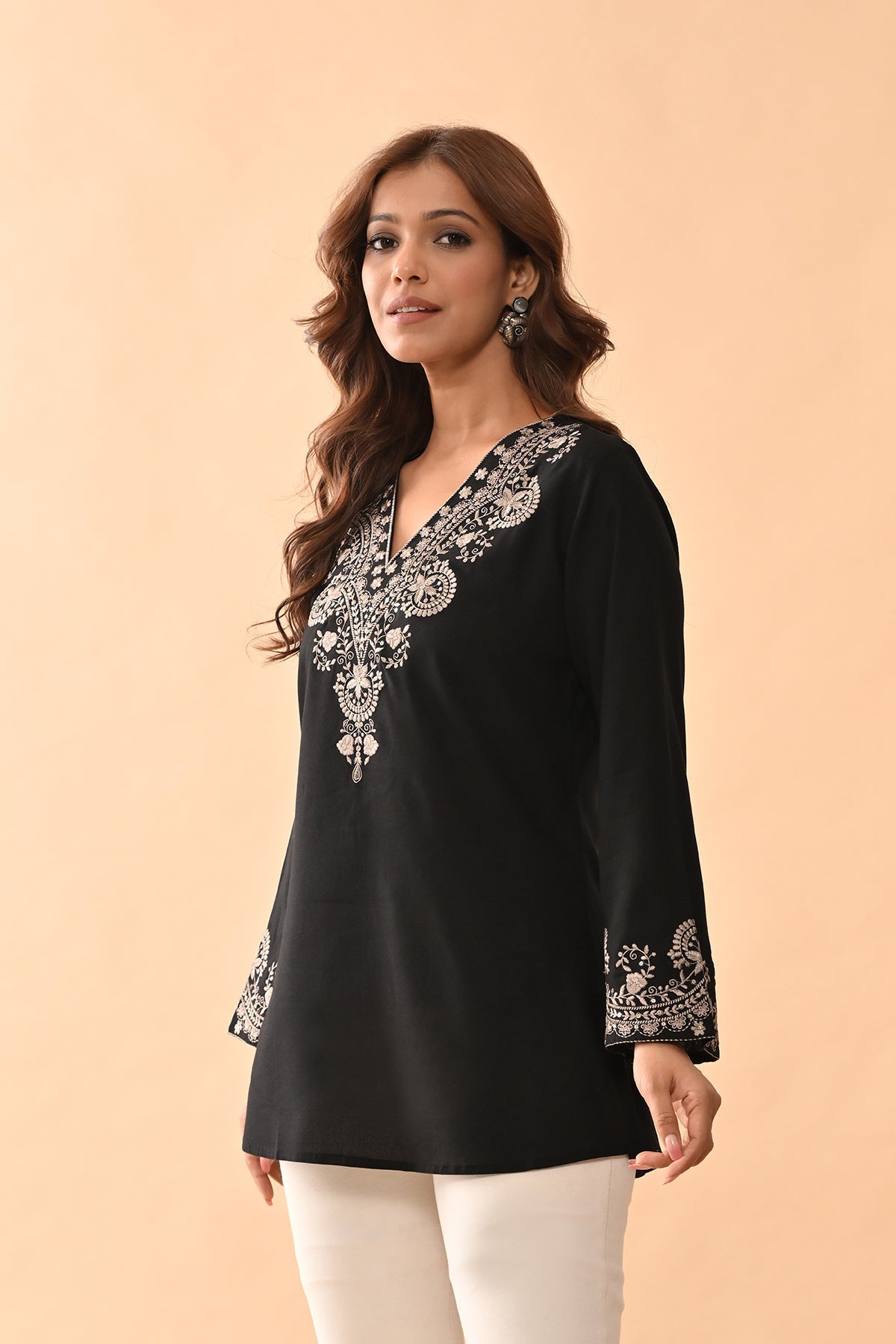 Black Embroidered Top