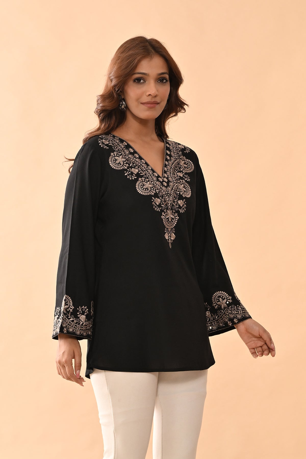Black Embroidered Top