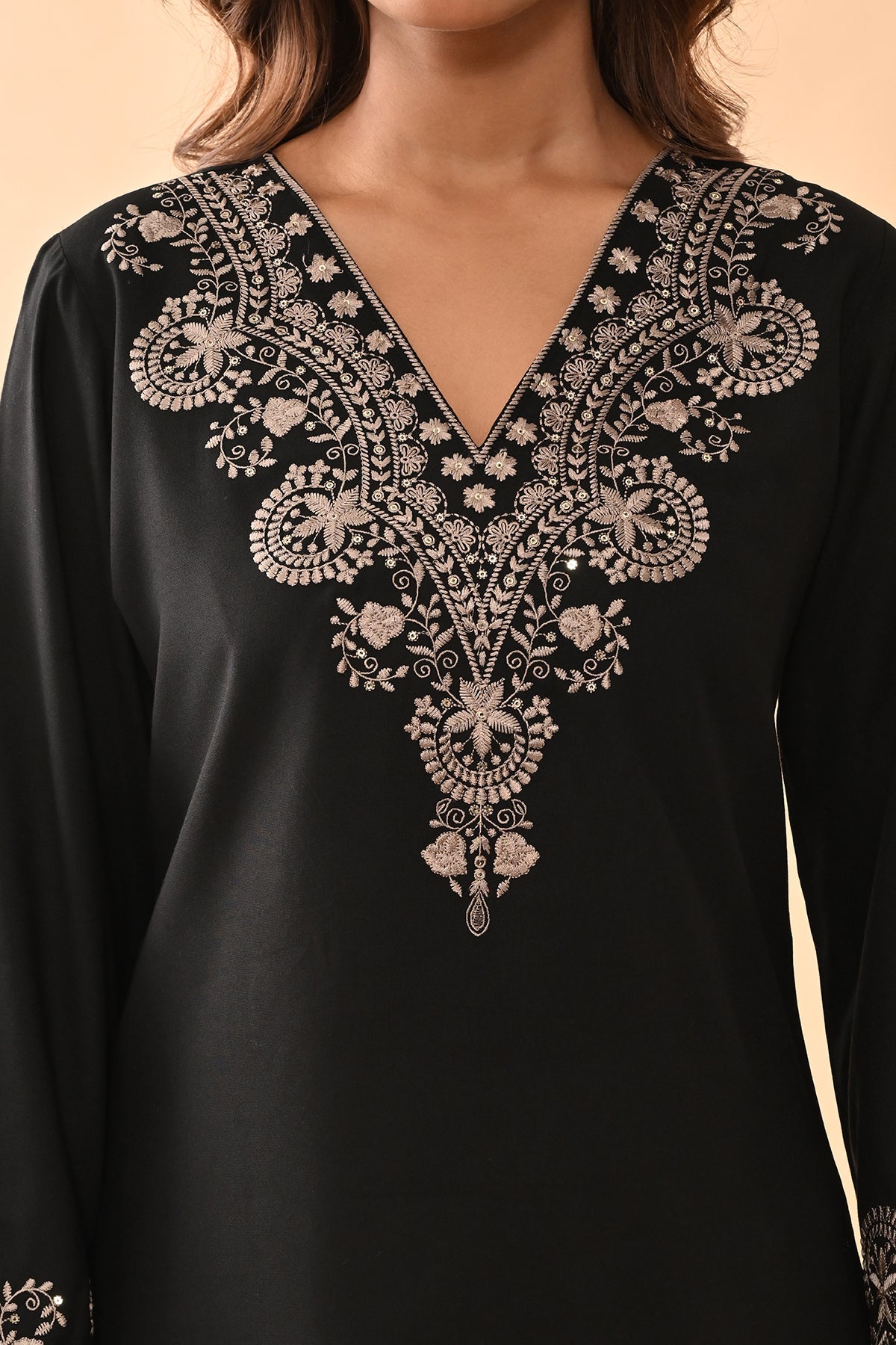 Black Embroidered Top
