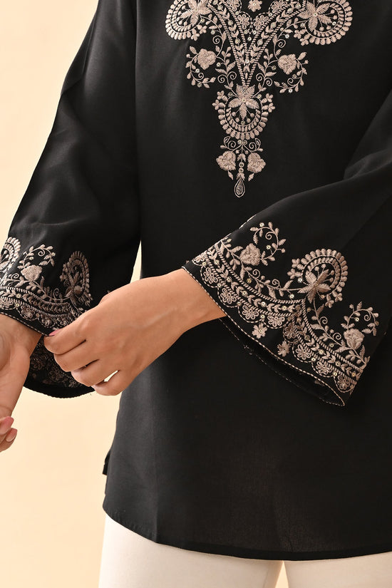 Black Embroidered Top