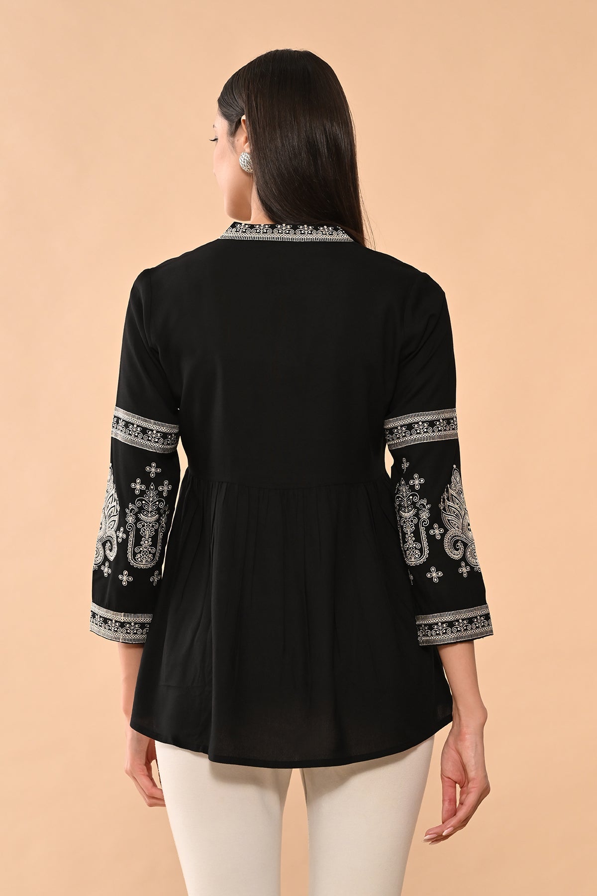 Black Embroidered Top