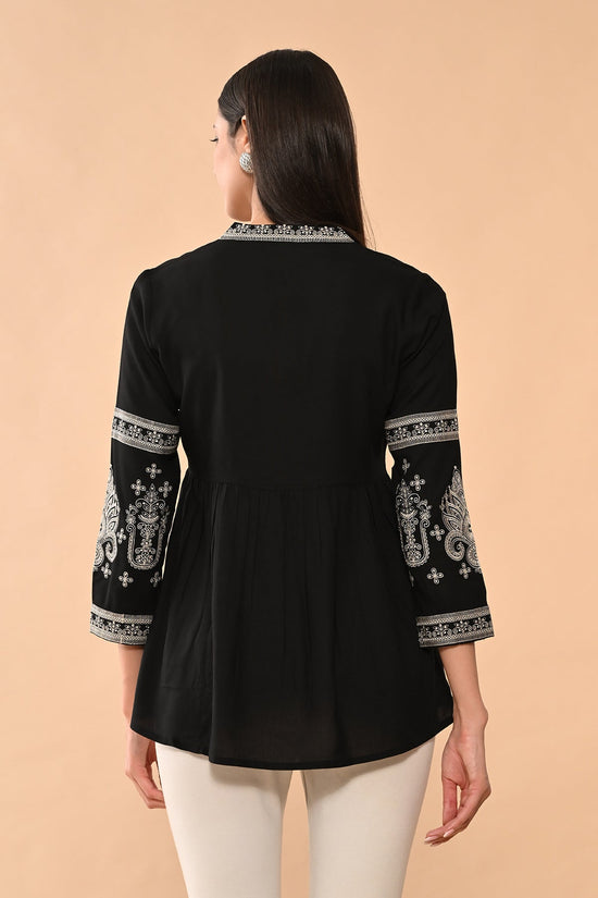 Black Embroidered Top