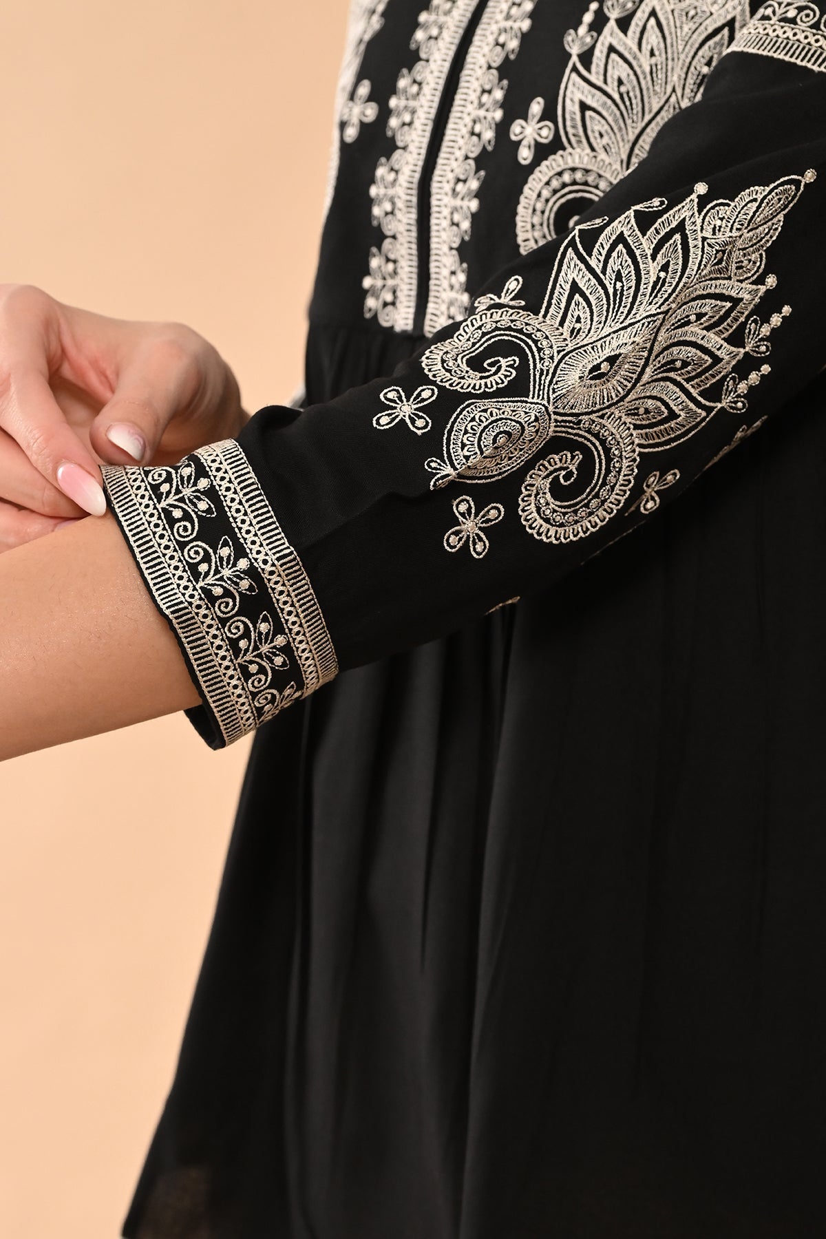 Black Embroidered Top