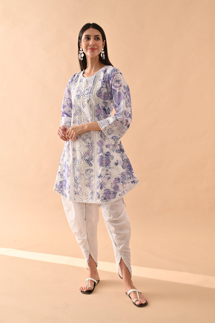 White Embellished Kurta Set