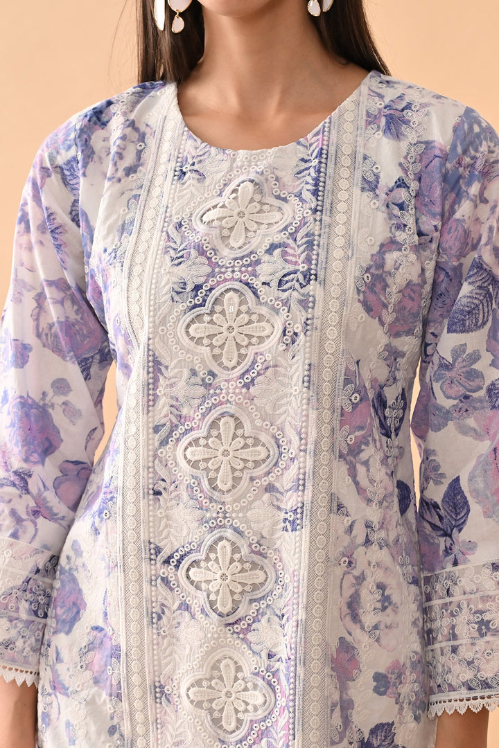White Embellished Kurta Set