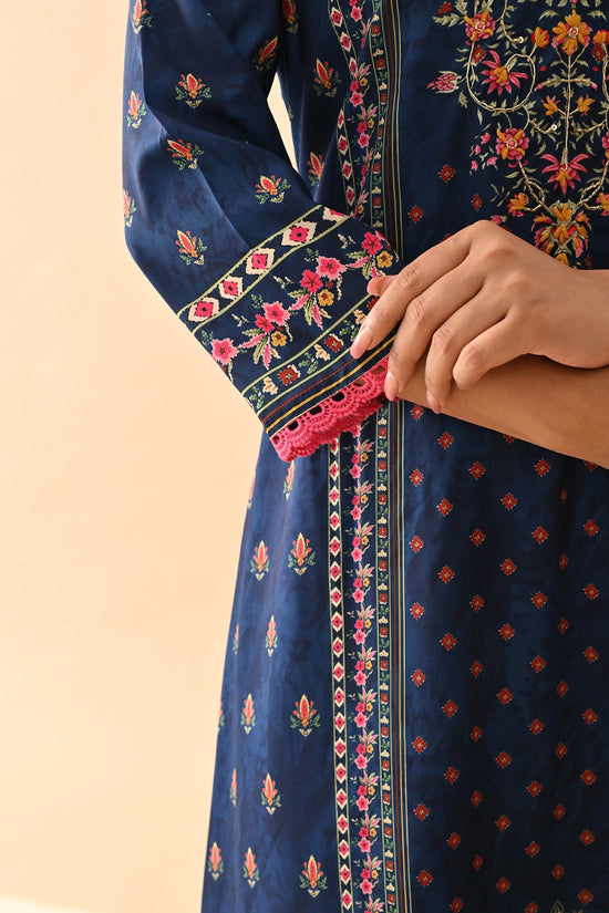 Blue Printed Kurta Set